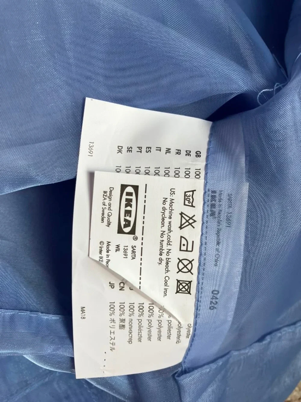IKEA Set Blue Sheer Curtain Panel